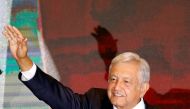 Mexico's next President Andres Manuel Lopez Obrador gestures to supporters in Mexico City, Mexico July 1, 2018. Picture taken July 1, 2018. Reuters/Carlos Jasso