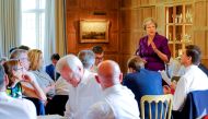 Britain's Prime Minister Theresa May commences a meeting with her cabinet to discuss the government's Brexit plans at Chequers, the Prime Minister's official country residence, near Aylesbury, Britain, July 6, 2018. Joel Rouse/MOD/Handout via REUTERS 