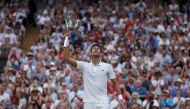 Serbia's Novak Djokovic reacts after beating Spain's Rafael Nadal in their men's singles semi-final match on the twelfth day of the 2018 Wimbledon Championships at The All England Lawn Tennis Club in Wimbledon, southwest London, on July 14, 2018. (AFP / A
