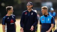 England's Chris Woakes, Stuart Broad and Jamie Porter during nets. (Reuters/Andrew Boyers)