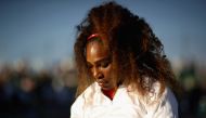 Serena Williams of the United States serves gets ready by her chair before her match against Johanna Konta of Great Britain during Day 2 of the Mubadala Silicon Valley Classic at Spartan Tennis Complex on July 31, 2018 in San Jose, California. (Ezra Shaw/