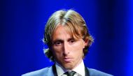 Luka Modric with the UEFA Champions League Midfielder of the Season award. Reuters/Eric Gaillard