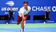 Roger Federer of Switzerland plays against Nick Kyrgios of Australia during Day 6 of the 2018 US Open Men's Singles match at the USTA Billie Jean King National Tennis Center in New York on September 1, 2018. AFP / Timothy A. Clary 