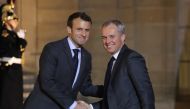 (FILES) In this file photo taken on November 20, 2017 French president Emmanuel Macron (L) welcomes National Assembly President Francois de Rugy for a meeting at the Elysee Palace in Paris. AFP / LUDOVIC MARIN