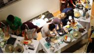 Chefs partake in the Kitchen Connection cooking challenge at New York University, New York, United States September 25, 2018. Courtesy: Ivan Halpern, @theinsurgoproject 