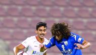 Action during QSL Cup match between Al Kharaitiyat and Al Arabi, yesterday. 