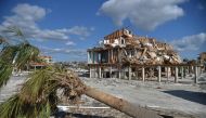 View of the damaged caused by Hurricane Michael in Mexico Beach, Florida, on October 13, 2018.  AFP / HECTOR RETAMAL

