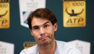 Spain's Rafael Nadal during a press conference after withdrawing from the tournament REUTERS/Gonzalo Fuentes
