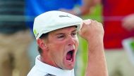 Bryson DeChambeau reacts to making an eagle on the 16th hole during the final round of the Shriners Hospitals for Children Open at TPC Summerlin on November 4, 2018 in Las Vegas, Nevada. Mike Ehrmann/Getty Images/AFP