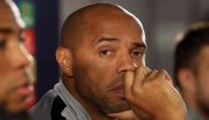 Monaco's French coach Thierry Henry looks on as he addresses a press conference on the eve of the UEFA Champions League first round football match between AS Monaco and Bruges in Monaco, on November 5, 2018. / AFP / VALERY HACHE