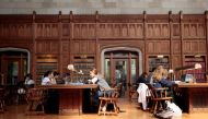 Students study in the law library at the University of Michigan in Ann Arbor, Michigan, U.S., September 20, 2018. REUTERS/Rebecca Cook/Files
