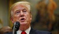 US President Donald Trump speaks about the 