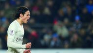 Paris Saint-Germain's Uruguayan forward Edinson Cavani reacts during the French L1 football match between Strasbourg and Paris Saint-Germain (PSG) at the Stade de la Meinau stadium, in Strasbourg, on December 5, 2018. AFP / Jean-Christophe Verhaegen
