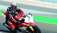 The defending Qatar Superstock 600 champion Saeed Al Sulaiti in action during the qualifying session at the Losail International Circuit yesterday. 
