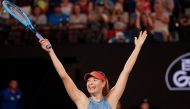 Russia's Maria Sharapova celebrates her victory against Denmark's Caroline Wozniacki during their women's singles match on day five of the Australian Open tennis tournament in Melbourne on January 18, 2019. AFP / DAVID GRAY 