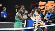 Simona Halep (R) of Romania and Serena Williams (L) of USA congratulate each other after Australian Open 2019 Women's Singles match in Melbourne, Australia on January 21, 2019. Recep Sakar - Anadolu