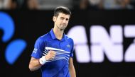Novak Djokovic of Serbia in action against Lucas Pouille (not seen) of France during Australian Open 2019 Men's Singles semifinals match in Melbourne, Australia on January 25, 2019. Recep ?akar - Anadolu