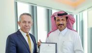 Mwani Qatar’s Chief Officer of Ports Management Nabil Al Khaldi receiving the award.