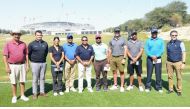 The prize winners at the Qatar Golf Lovers tournament (from left) Manoj Megchiani, Nico-James Visser, Cherehzade Pedder, Sanjay Jain, PK Mathew, Surinder Bhagat, Nathaniel Hayes, Naeem Nanji, Mrityunjay Dhawal and Rhys Beecher pose for a picture during th