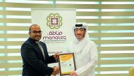 Fahad Rashid Al Kaabi, Chief Executive Officer of Manateq, receiving the award.