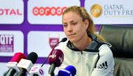 German World No. 6, Angelique Kerber speaks during a press conference held at the Khalifa International Tennis and Squash Complex ahead of the Qatar Total Open 2019, in Doha yesterday.
Picture: Abdul Basit/The Peninsula