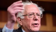 Senator Bernie Sanders speaks after the Senate voted to withdraw support for Saudi Arabia war in Yemen in the Senate TV studio at in Washington on December 13, 2018. AFP/Mandel Ngan