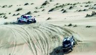 Action during the third selective section of the Manateq Qatar Cross-Country Rally yesterday.