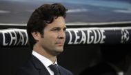 Head coach Santiago Solari of Real Madrid looks on during UEFA Champions League Round of 16 second leg match between Real Madrid and Ajax at Santiago Bernabeu Stadium in Madrid, Spain on 5, 2019. Burak Akbulut - Anadolu