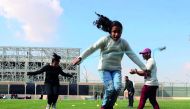 Young girls taking part in sport and physical activities.