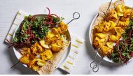 Spiced Chicken Skewers. Photo by Stacy Zarin Goldberg for The Washington Post; food styling by Lisa Cherkasky for The Washington Post.
