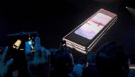 FILE PHOTO: The Samsung Galaxy Fold phone is shown on a screen at Samsung Electronics Co Ltd’s Unpacked event in San Francisco, California, U.S., February 20, 2019 REUTERS/Stephen Nellis/File Photo