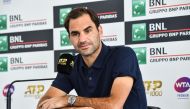 Roger Federer of Switzerland looks on during a press conference at the ATP Masters tennis tournament at the Foro Italico in Rome on May 14, 2019. (AFP / Andreas SOLARO)