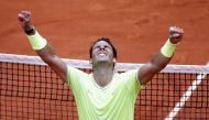 Spain's Rafael Nadal celebrates after his final match against Austria's Dominic Thiem. REUTERS/Charles Platiau