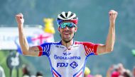 Groupama-FDJ rider Thibaut Pinot of France wins the stage. Reuters/Christian Hartmann