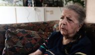 Madeleine Riffaud, 94, speaks about the liberation of Paris on 1944 during an interview with the AFP at her appartment in Paris, on July 26, 2019.  / AFP / Natalie HANDEL