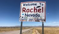 A sign reading 
