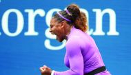 Serena Williams of the United States reacts during of her Women's Singles round three match against Karolina Muchova of the Czech Republic on day five of the 2019 US Open at the USTA Billie Jean King National Tennis Center on August 30, 2019 in Queens bor
