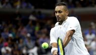Nick Kyrgios of Australia returns a shot during his Men's Singles third round match against Andrey Rublev of Russia on day six of the 2019 US Open at the USTA Billie Jean King National Tennis Center on August 31, 2019 in Queens borough of New York City. M