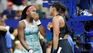 Naomi Osaka of Japan (R) talks with Coco Gauff of the United States (L) after their match in the third round on day six of the 2019 U.S. Open tennis tournament at USTA Billie Jean King National Tennis Center. Geoff Burke-USA TODAY Sports