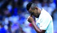 Nick Kyrgios of Australia reacts during his Men's Singles third round match against Andrey Rublev of Russia on day six of the 2019 US Open at the USTA Billie Jean King National Tennis Center on August 31, 2019 in Queens borough of New York City. Matthew S