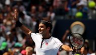  Roger Federer of Switzerland celebrates winning his Men's Singles fourth round match against David Goffin of Belgium on day seven of the 2019 US Open at the USTA Billie Jean King National Tennis Center on September 01, 2019 in Queens borough of New York 