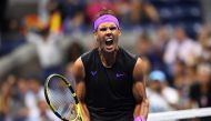 Rafael Nadal of Spain reacts after winning against Diego Schwartzman of Argentina during their Men's Singles Quarter-finals match at the 2019 US Open at the USTA Billie Jean King National Tennis Center in New York on September 4, 2019. / AFP / Johannes EI