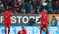 Bayern Munich's Thiago reacts after FC Augsburg's second goal REUTERS/Michael Dalder 