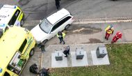  A man is arrested by the police after hijacking an ambulanse in Oslo on October 22, 2019 in Oslo, Norway. AFP / NTB Scanpix / Aftenposten / Cathrine Hellesoy 