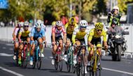 Tour de France champion Egan Bernal of Colombia (R) leads a group during the Tour de France Shanghai Criterium cycle race in Shanghai on November 16, 2019. China OUT / AFP / STR