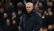 Tottenham Hotspur's Portuguese head coach Jose Mourinho. the English Premier League between Tottenham Hotspur and Chelsea.  London. December 22, 2019. /AFP/GLYN KIRK