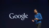 Sundar Pichai delivers his keynote address during the Google IO developers conference in San Francisco on May 28, 2015. Reuters / Robert Galbraith