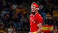 Spain's Rafael Nadal celebrates after winning his Semi-Final singles match against Australia's Alex de Minaur REUTERS/Edgar Su