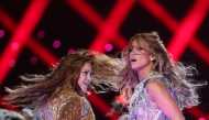 Jennifer Lopez and Shakira perform during the halftime show REUTERS/Shannon Stapleton
 