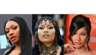 (COMBO) This combination of file pictures created on January 17, 2020 shows US rappers (L-R) Megan Thee Stallion on August 26, 2019, at the 2019 MTV Video Music Awards in Newark, New Jersey; Nicki Minaj on May 7, 2018, at the 2018 Met Gala in New York; an
